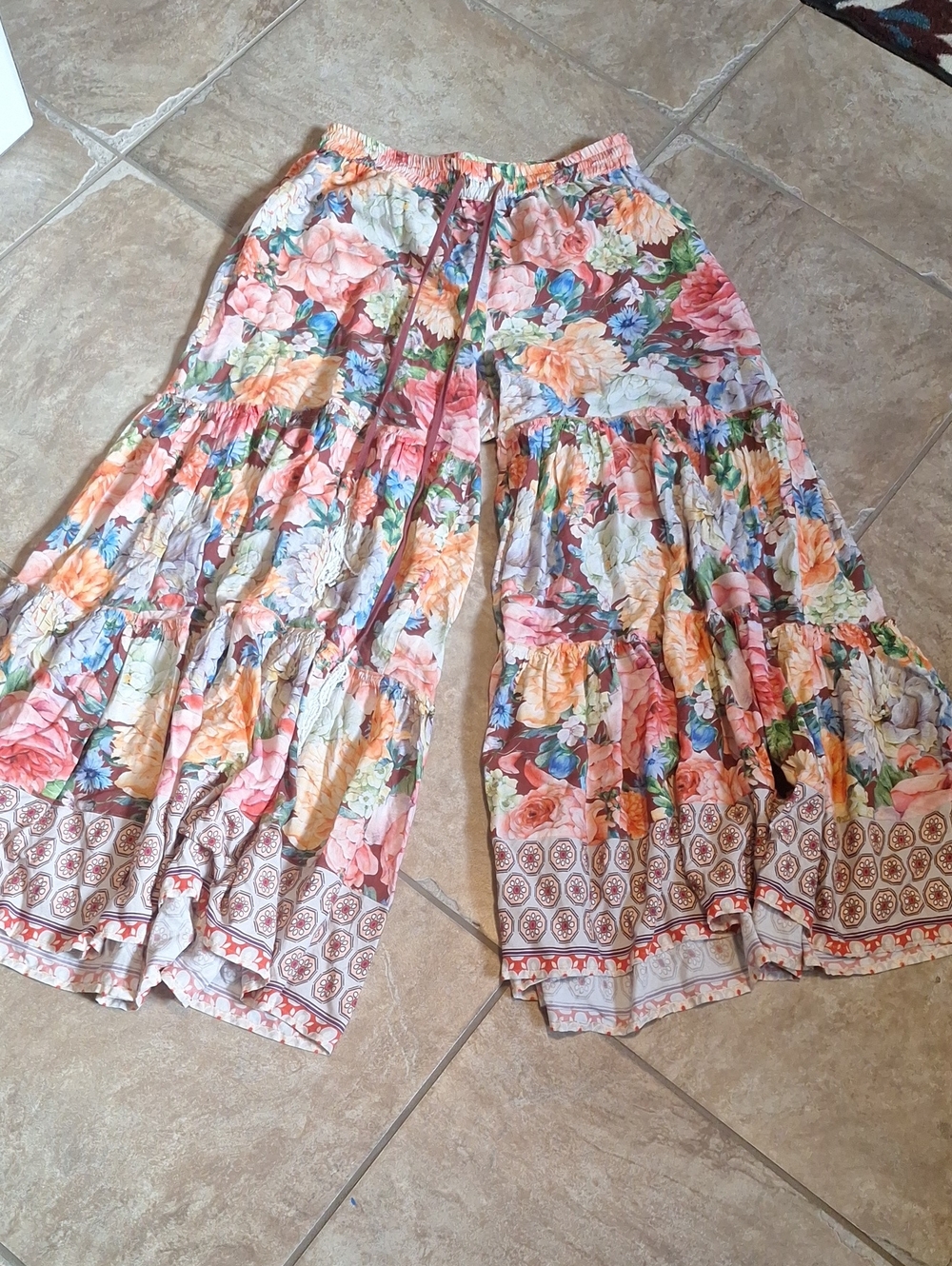ANTHROPOLOGIE Aratta SILENT JOURNEY SERENITY WIDE LEG PANTS SZ S